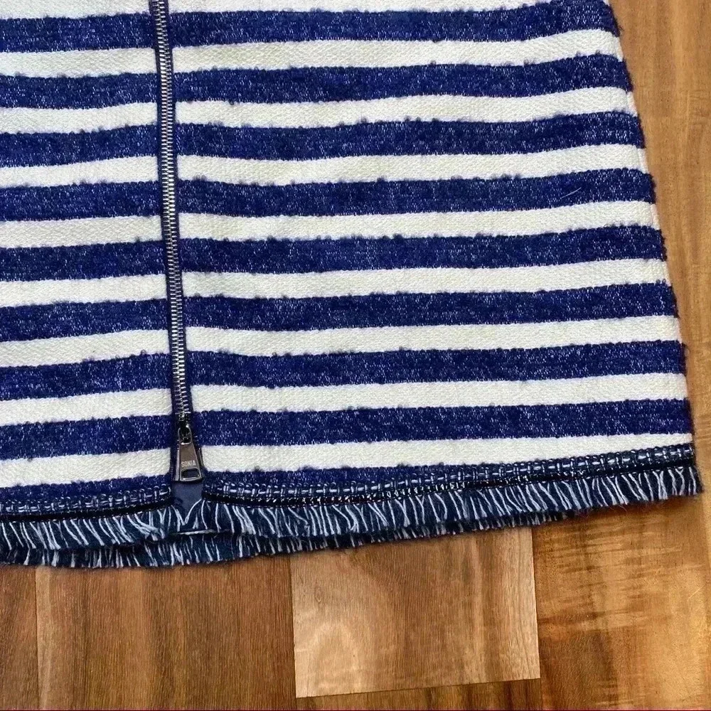 Sonia Rykiel Zip Front Ecru & Navy Mini Skirt 38​​